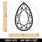 Pear Drop Gem Diamond Cut Jewelry Rubber Stamp for Stamping Crafting Planners